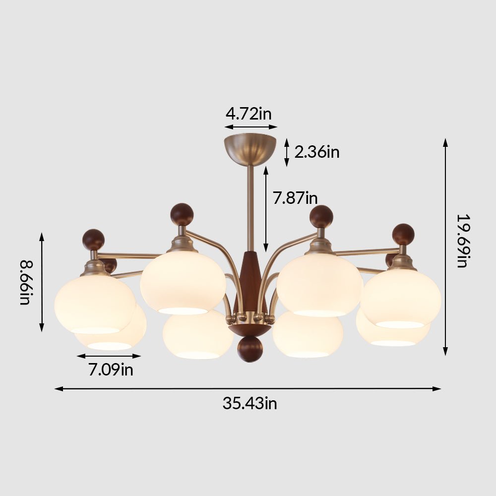 Vintage Persimmon Chandelier