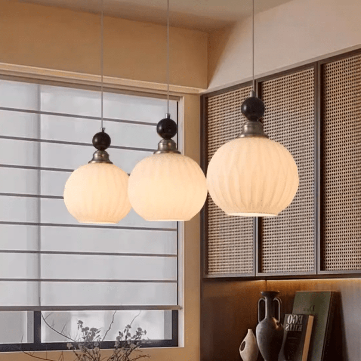 Vintage Pumpkin Pendant Light