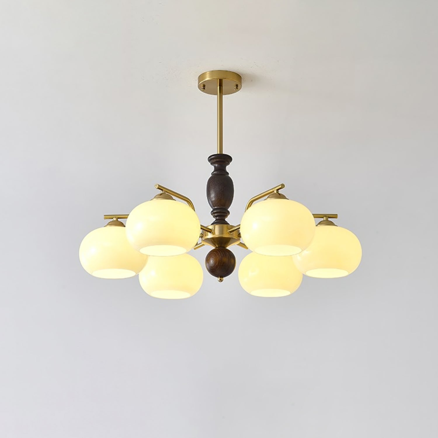 Walnut Beige Orb Chandelier - ZozHome
