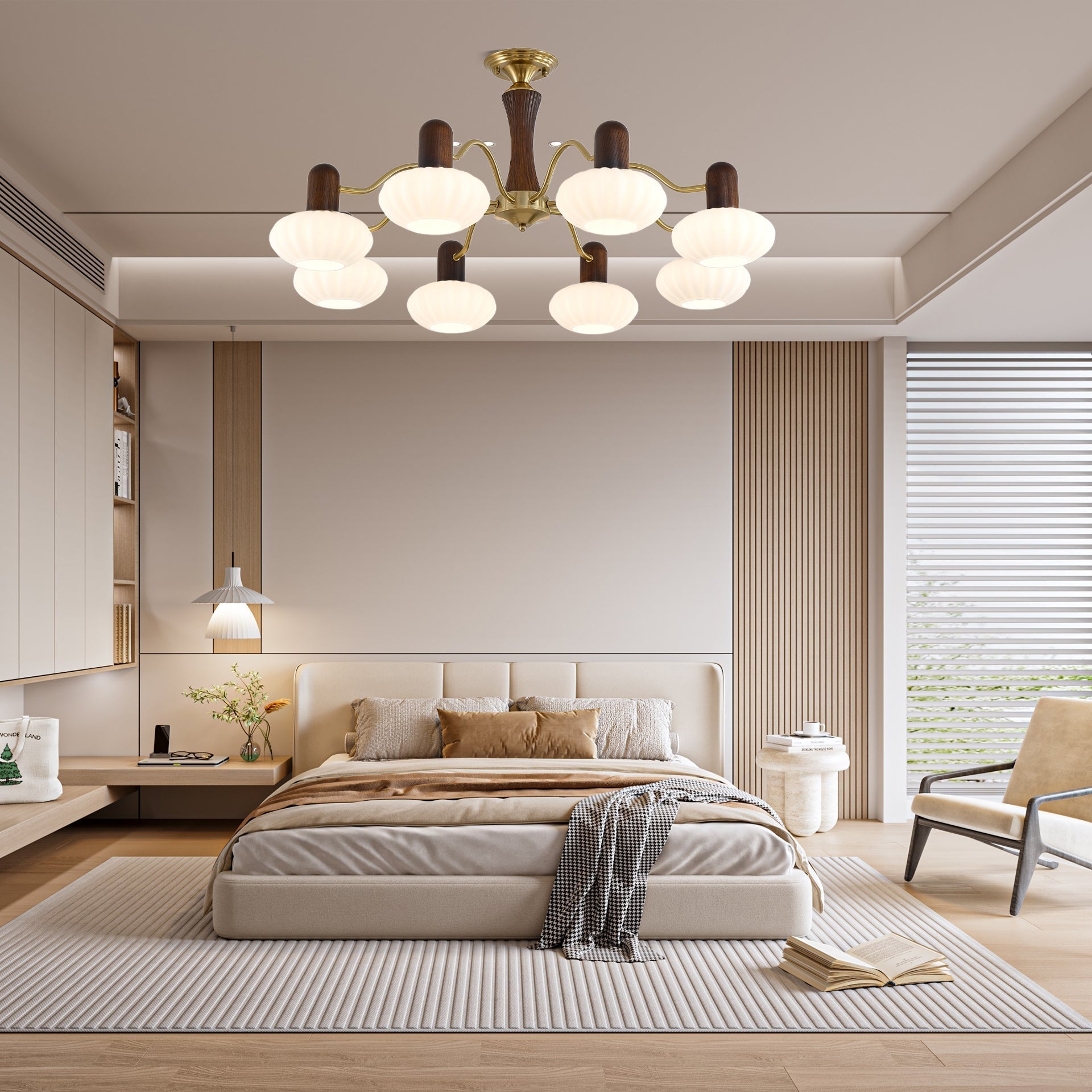 Walnut Color Embrace Chandelier - ZozHome