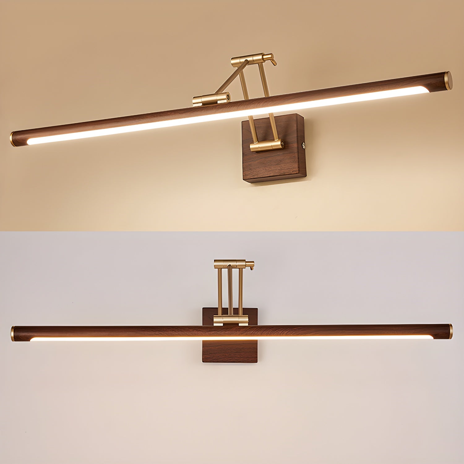 Walnut Color Linear Adjustable Wall Light - ZozHome