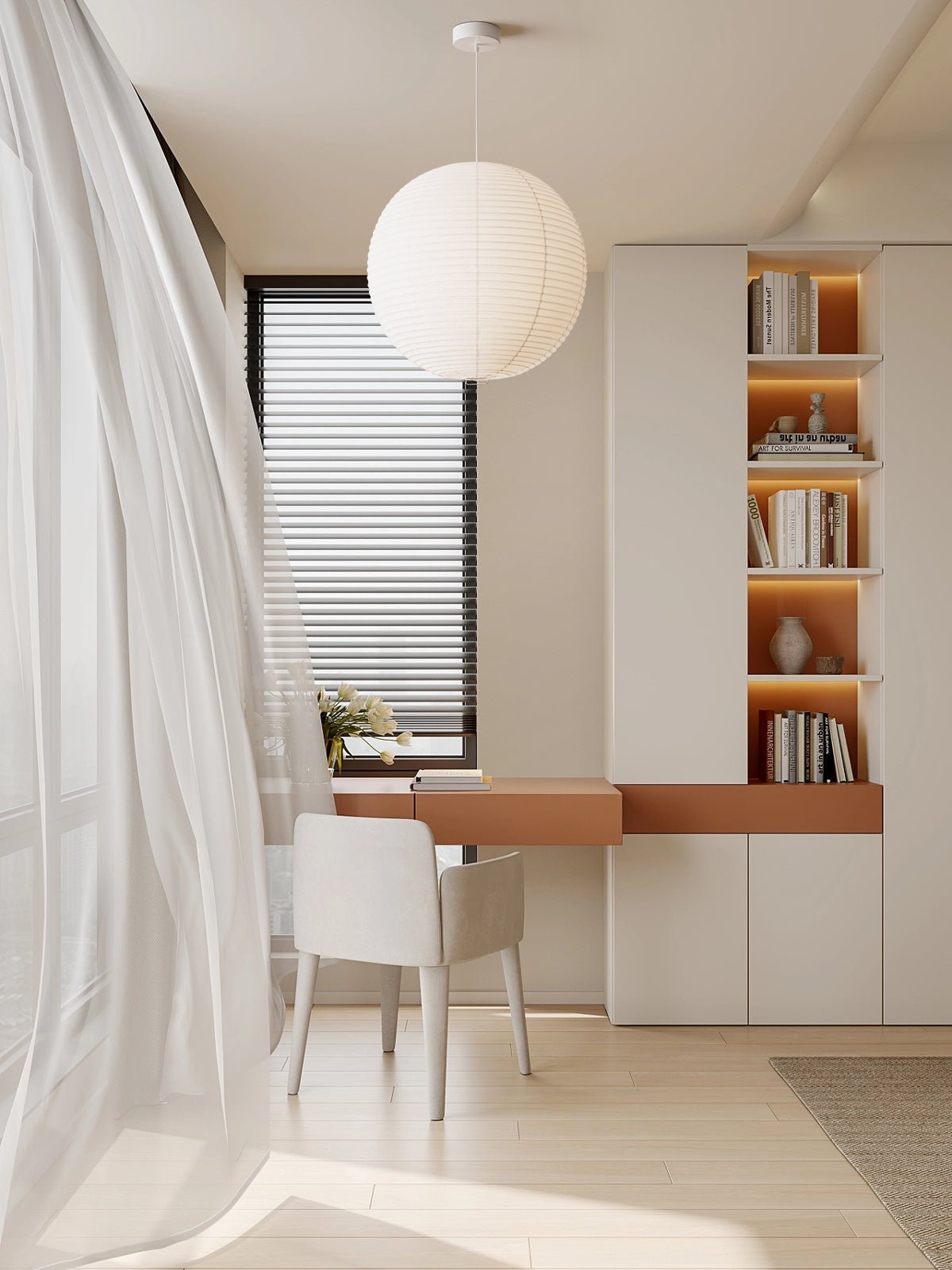 Washi Paper Pendant Light Model A