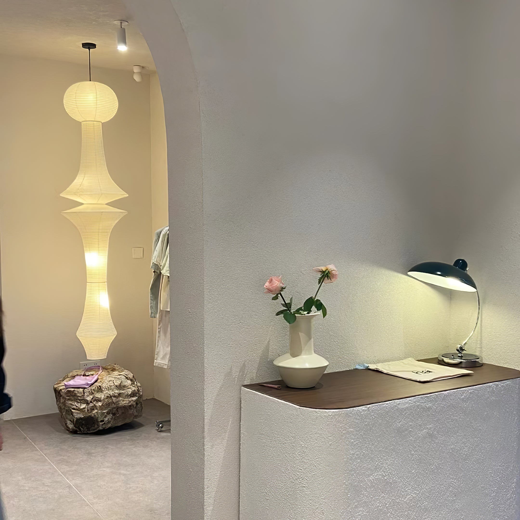 Washi Paper Pendant Light Model B