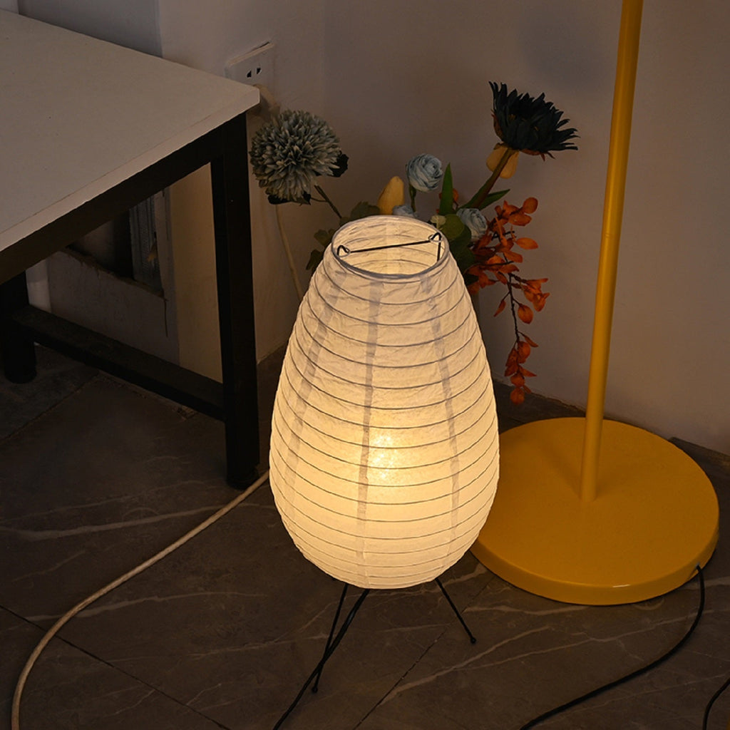 Water Drop Shaped Rice Paper Table Lamp