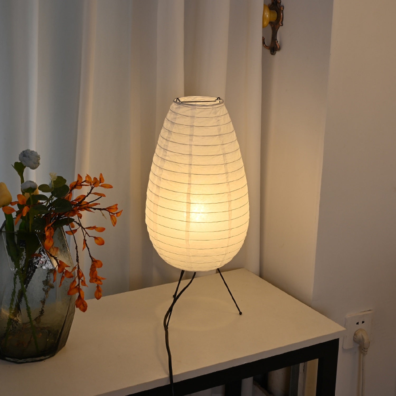 Water Drop Shaped Rice Paper Table Lamp
