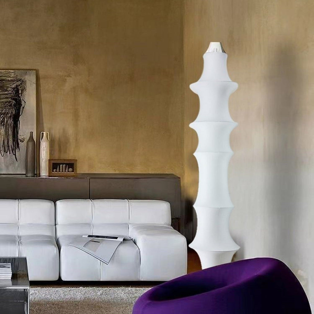 White Bamboo Floor Lamp