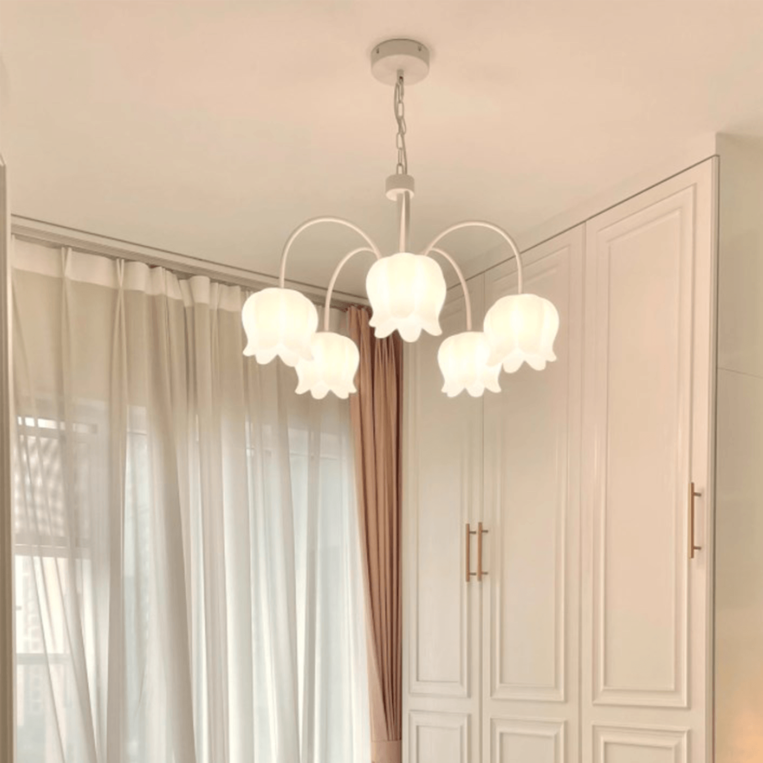 White Lily of the Valley Chandelier