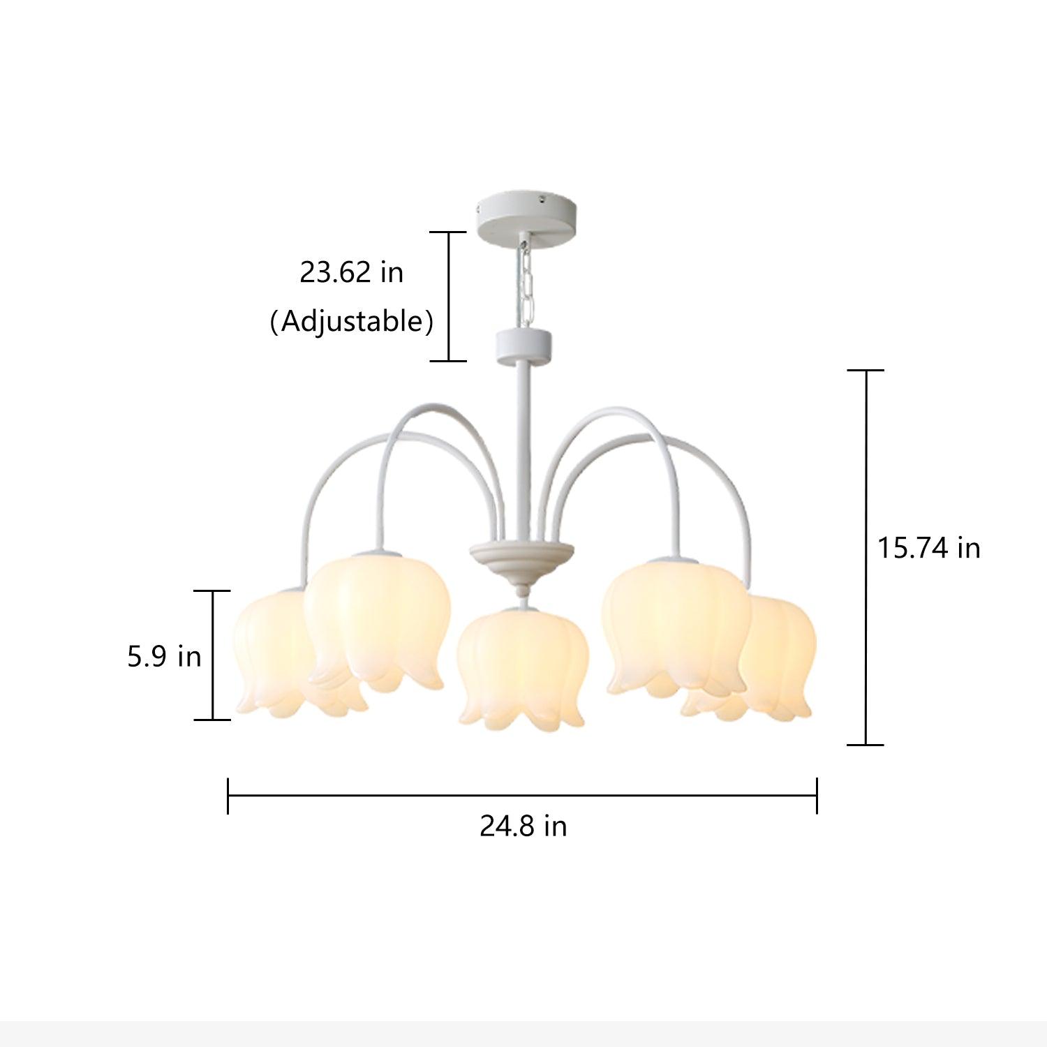 White Lily of the Valley Chandelier - ZozHome