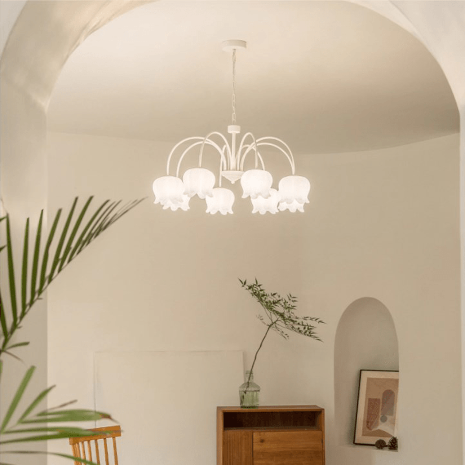 White Lily of the Valley Chandelier