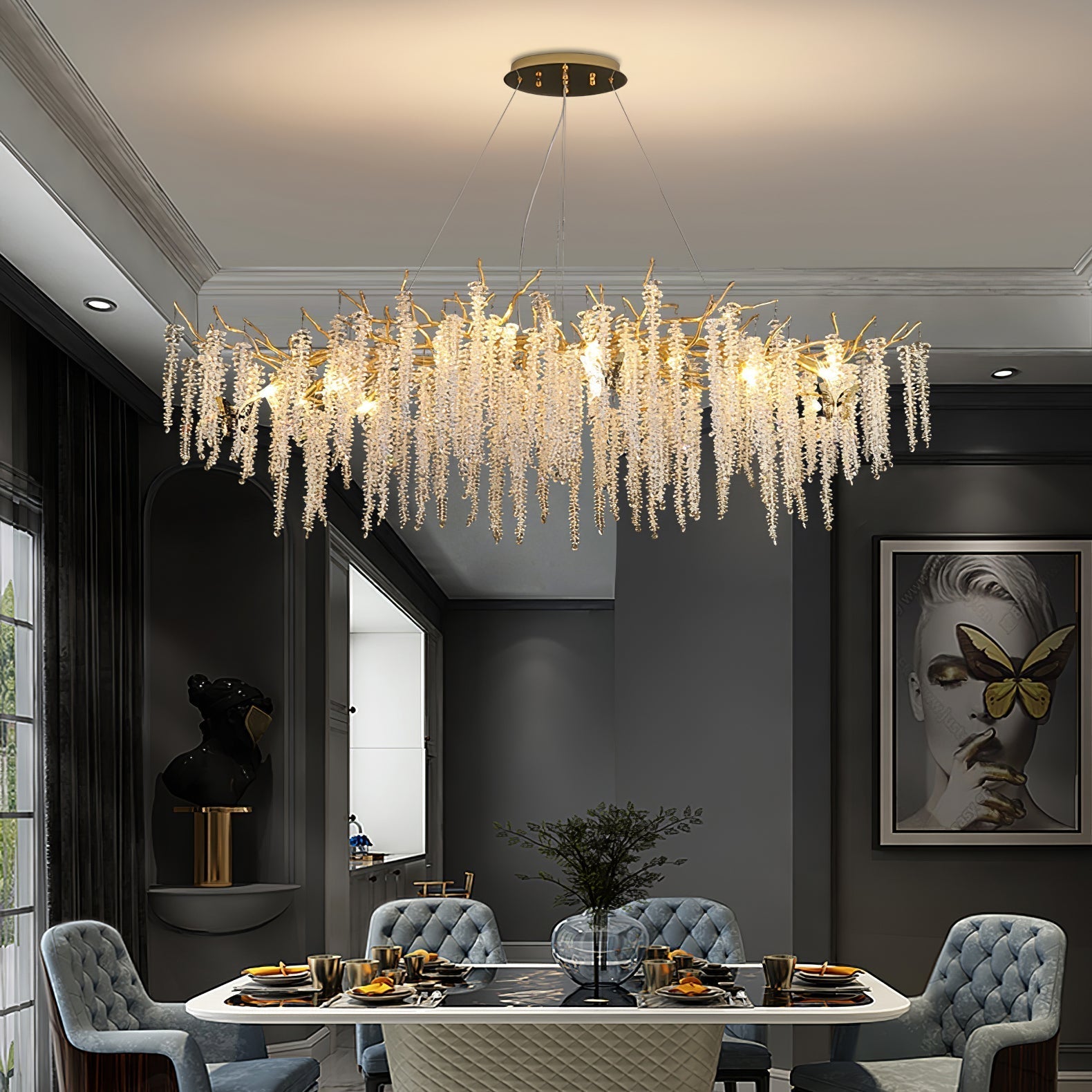 Wisteria Flower Crystal Chandelier