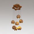 Wooden Orb Sphere Cluster Chandelier - ZozHome